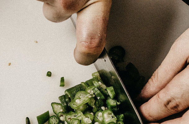 Chopping a vegetable