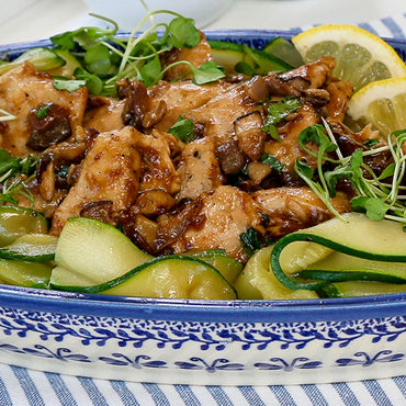 Chicken Marsala with Zucchini Ribbon Noodles